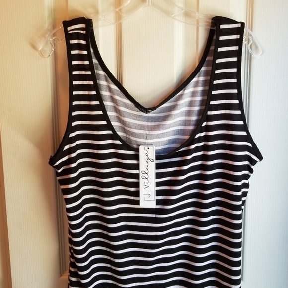 NWT J VILLAGE BLACK & WHITE TANK TOP - Picture 2 of 5